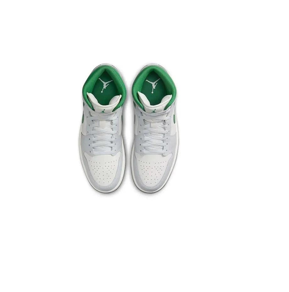 Jordan 1 Mid White Pure Platinum Pine Green