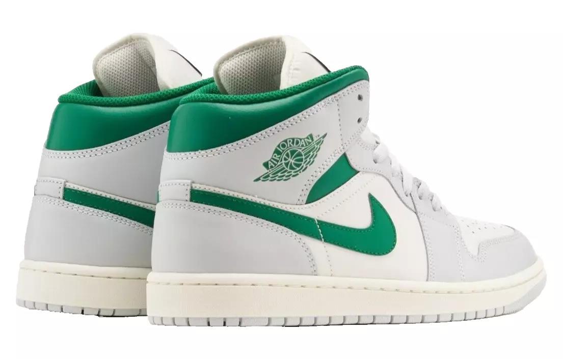 Jordan 1 Mid White Pure Platinum Pine Green