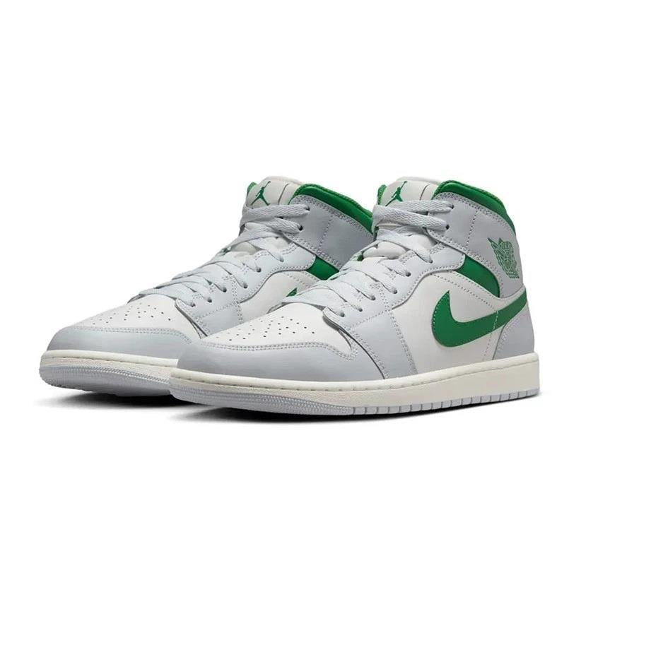 Jordan 1 Mid White Pure Platinum Pine Green