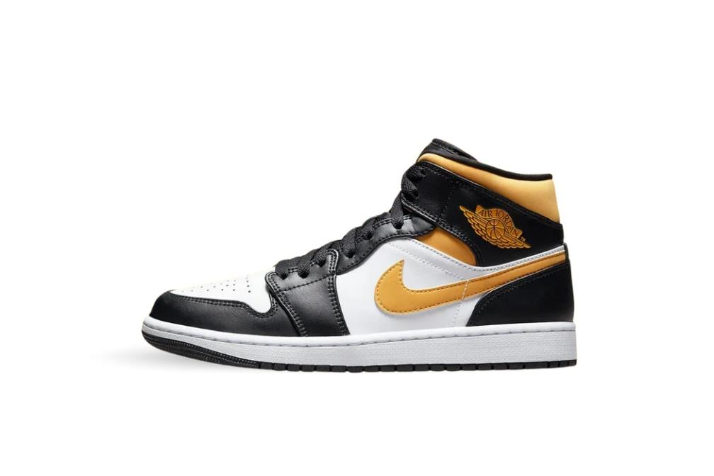Jordan 1 Mid White Pollen Black