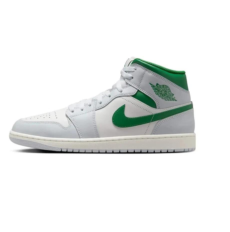 Jordan 1 Mid White Pure Platinum Pine Green