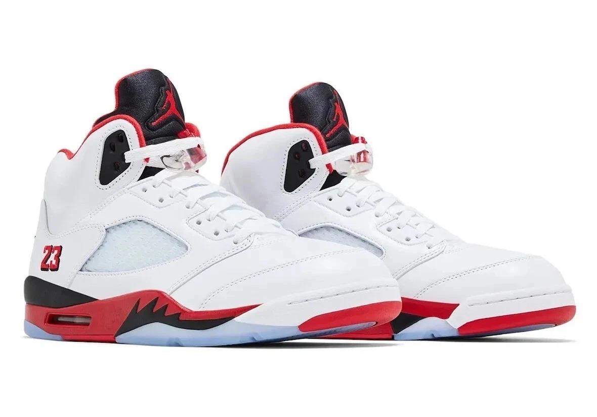 Jordan 5 Retro Fire Red Black Tongue (2025)