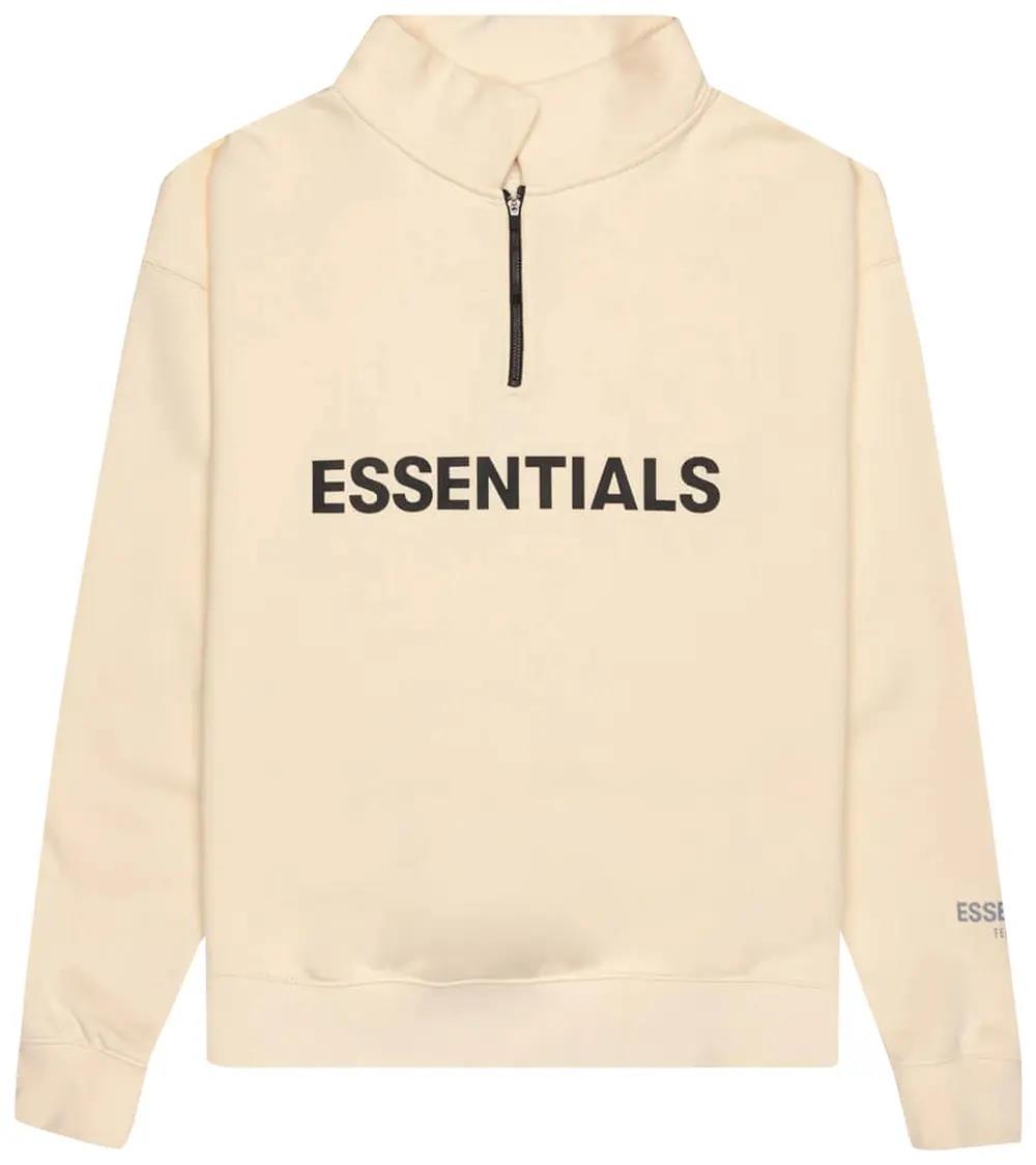 Fear of God Essentials Mockneck Half Zip 'Buttercream' size XL