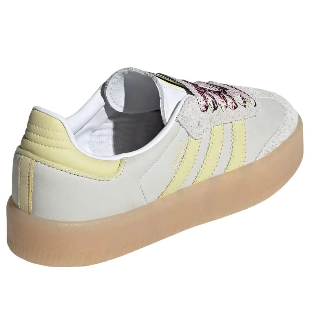 Adidas Sambae White Grey Powder Yellow (Women's) JI2739 size 8.5