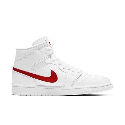 Jordan 1 Mid 
White University Red (Women's)
