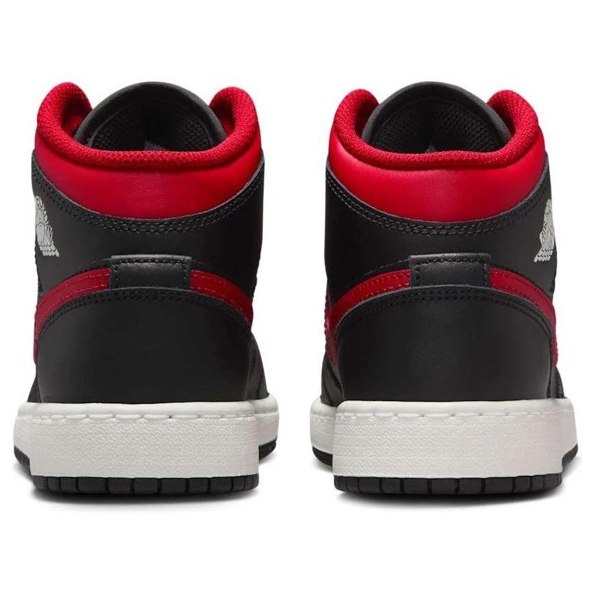 Jordan 1 Mid Black Summit White Varsity Red (GS)