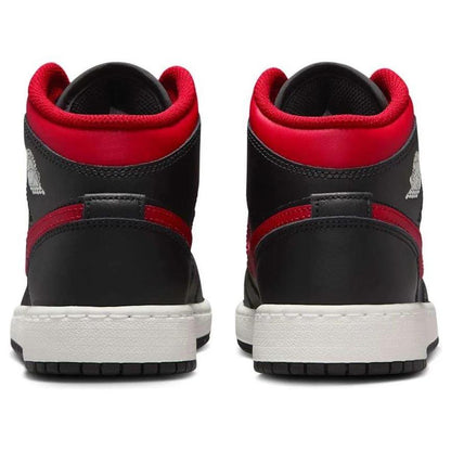Jordan 1 Mid Black Summit White Varsity Red (GS)