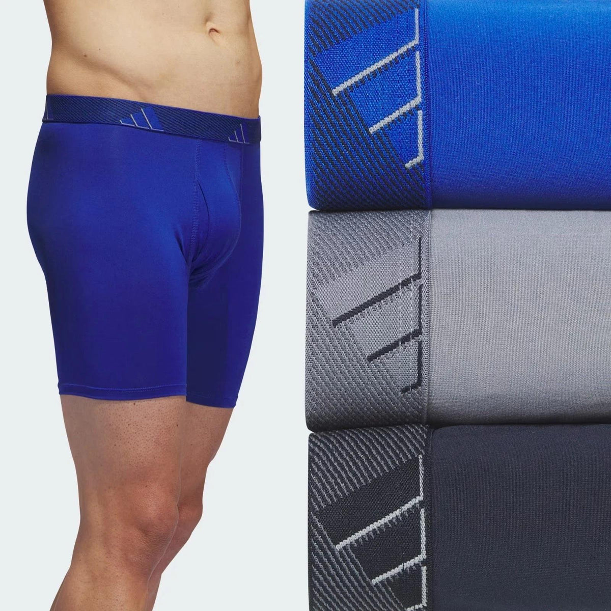adidas Blue Microfiber Boxer Briefs 3-Pack