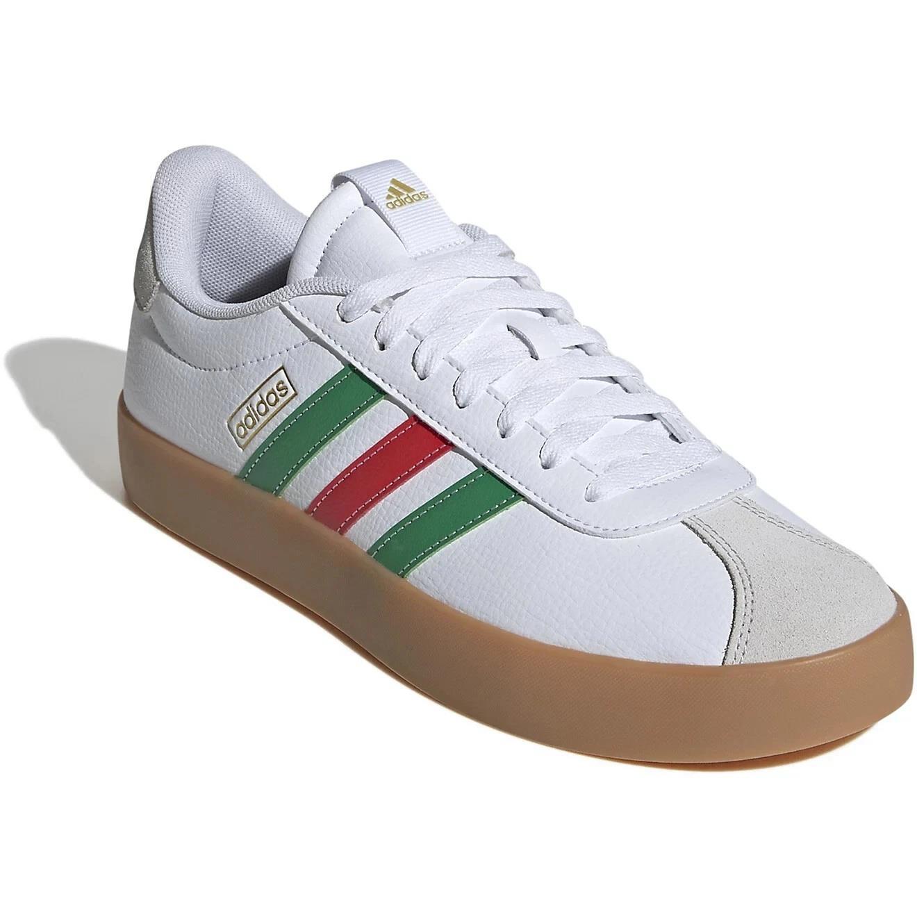 adidas VL Court 3.0 Cloud White Green Red size 6.5