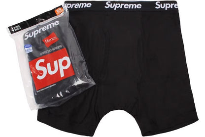 Supreme Hanes Boxer Briefs (4 Pack) 
Black