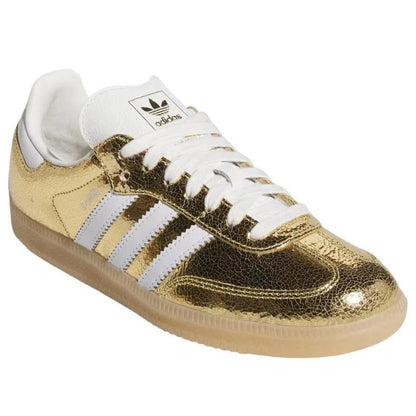 Adidas Samba OG Gold Metallic Cracked Leather (Women's)