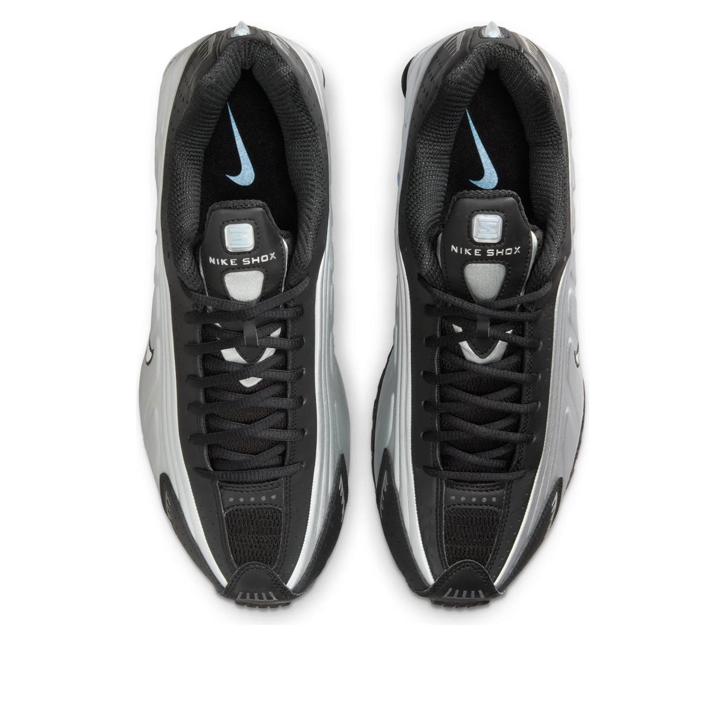 Nike Shox R4 
Metallic Silver Black Psychic Blue