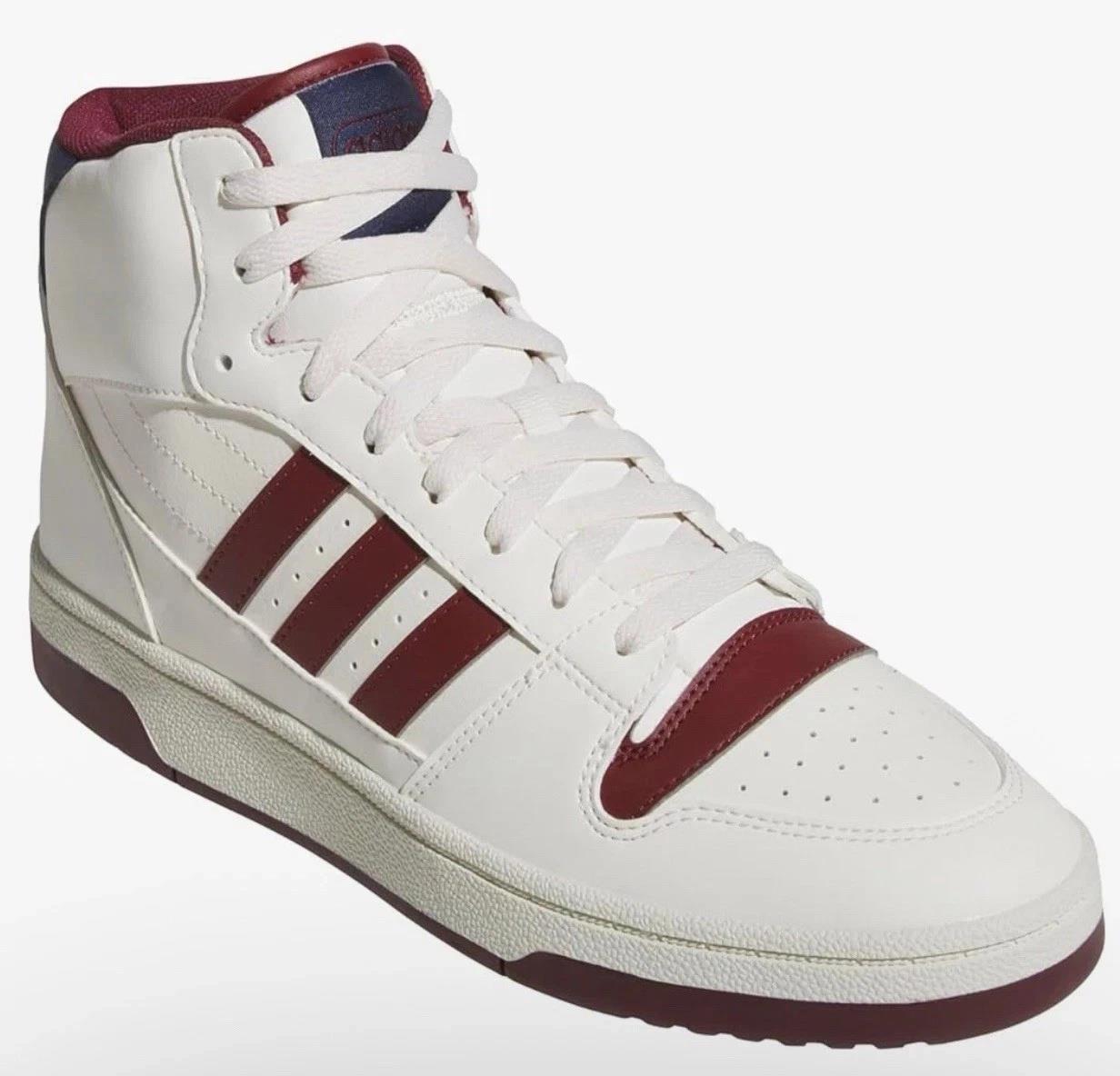 Adidas Forum Break Start Mid White Cream Maroon Lace Up Shoes JR1453 size 7.5