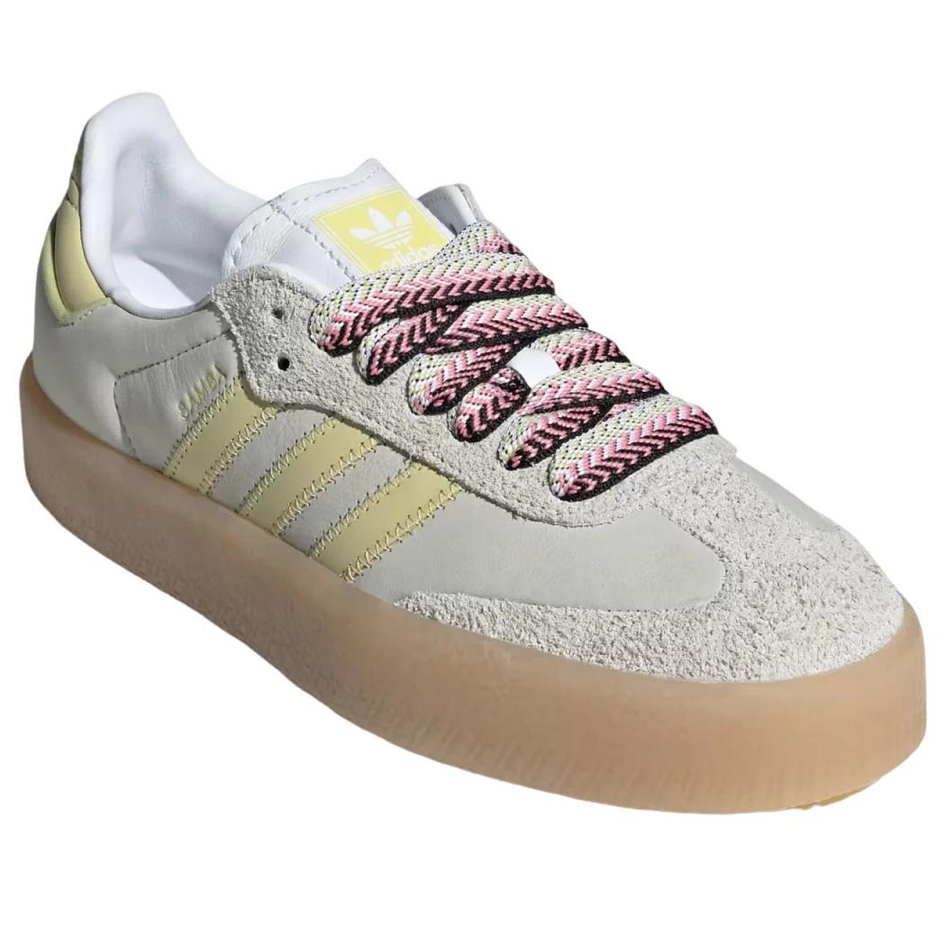 Adidas Sambae White Grey Powder Yellow (Women's) JI2739 size 8.5