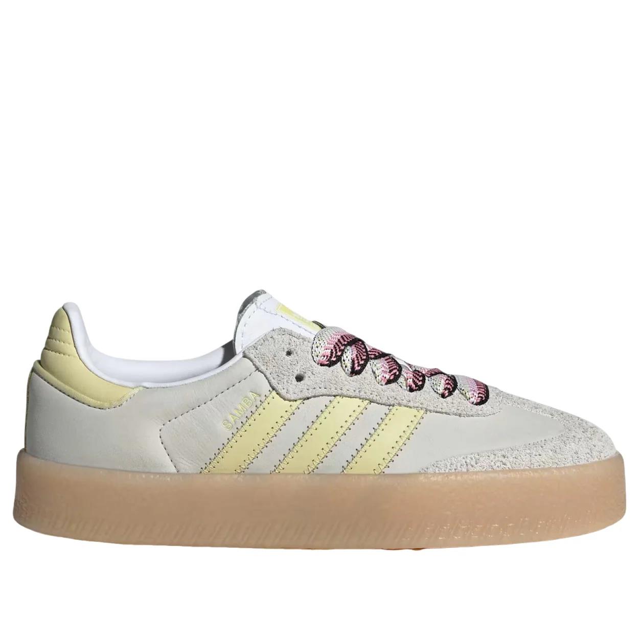 Adidas Sambae White Grey Powder Yellow (Women's) JI2739 size 8.5