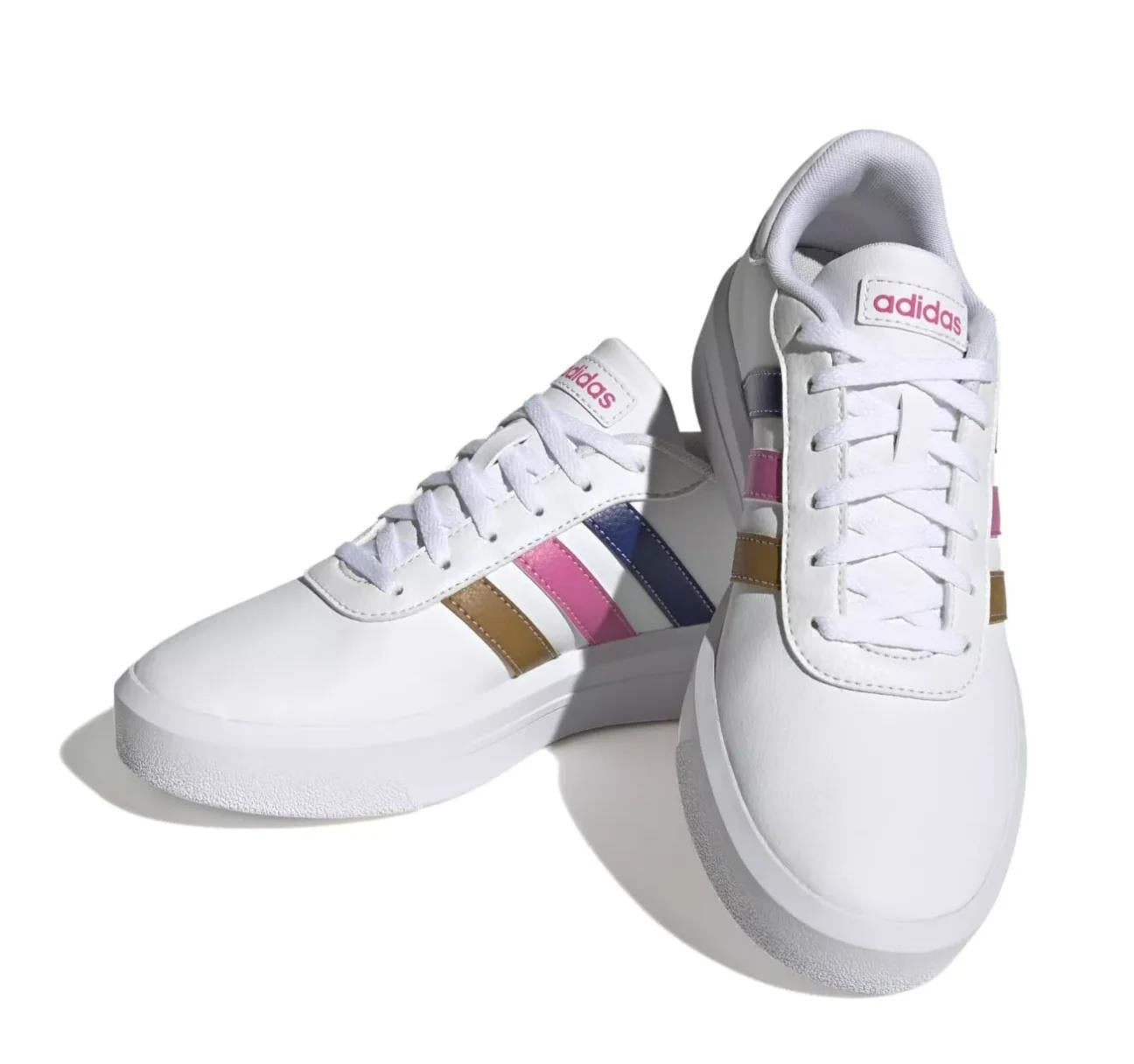 Adidas Neo Court Platform Shoes 'White Blue Pink' (Women's) HP9429
