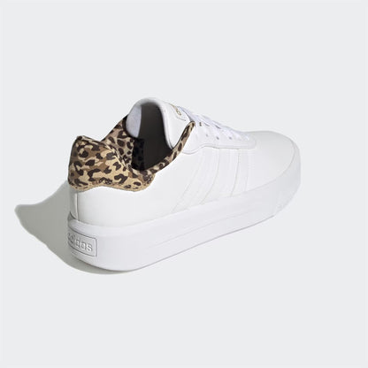 Adidas Court Platform Shoes 'White Leopard' (Women's) size 9.5