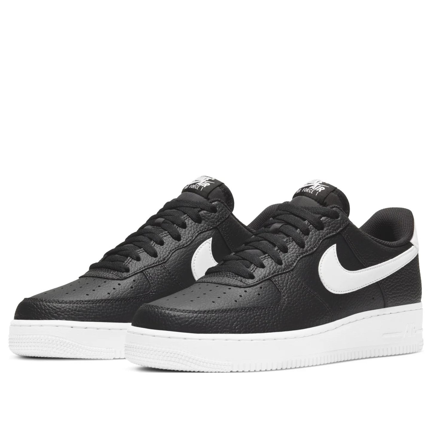 Nike Air Force 1 Low '07 Black White Pebbled Leather Men's CT2302-002