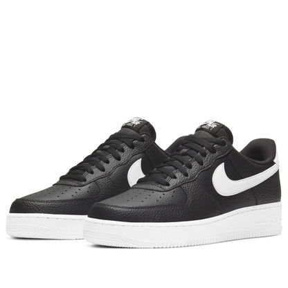 Nike Air Force 1 Low '07 Black White Pebbled Leather Men's CT2302-002
