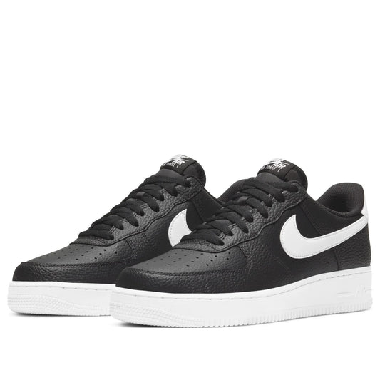 Nike Air Force 1 Low '07 Black White Pebbled Leather Men's CT2302-002