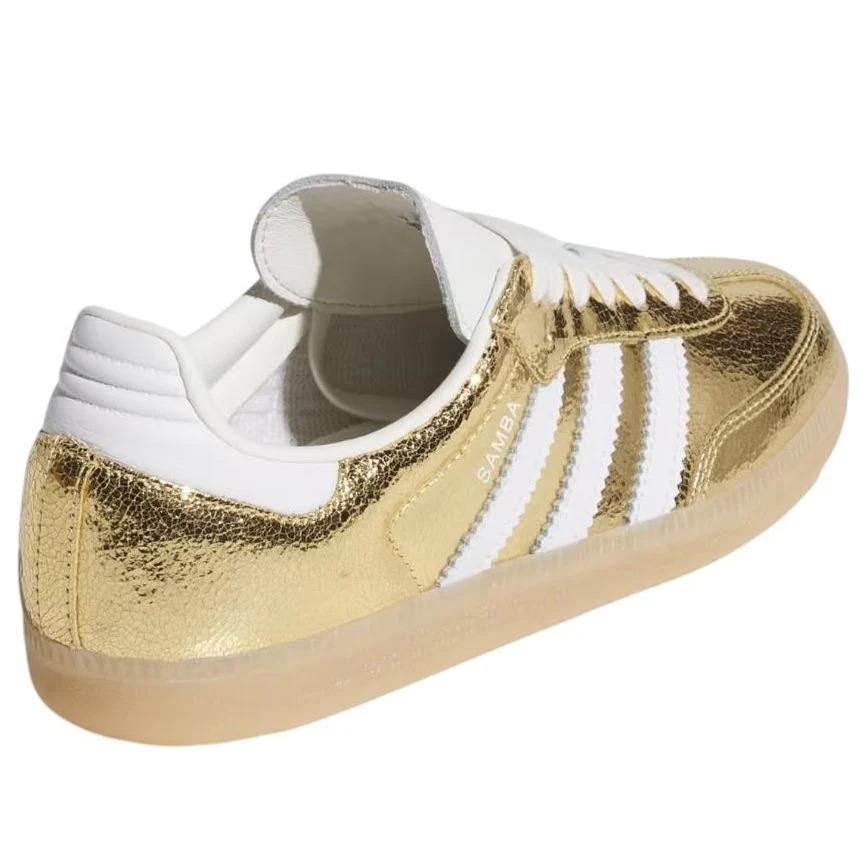 Adidas Samba OG Gold Metallic Cracked Leather (Women's)