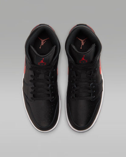 Air Jordan 1 Mid Black University Red