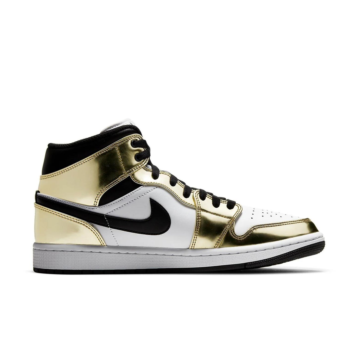 Jordan 1 Mid Metallic Gold Black White Men's DC1419-700