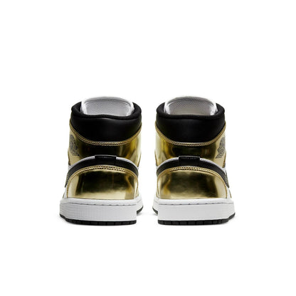 Jordan 1 Mid Metallic Gold Black White Men's DC1419-700