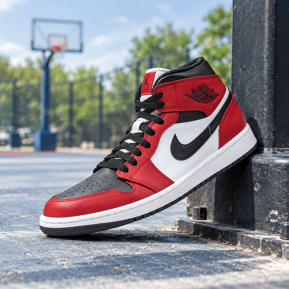 Jordan 1 Mid Chicago Toe