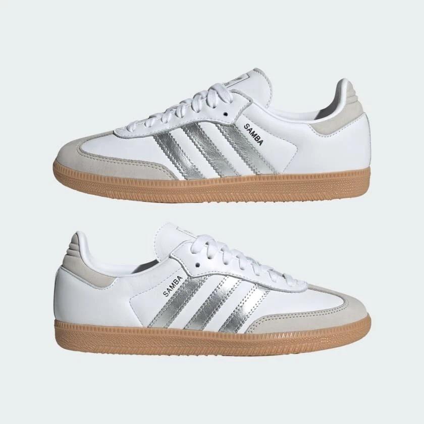 Adidas Samba OG White Silver Metallic Grey (Women's)