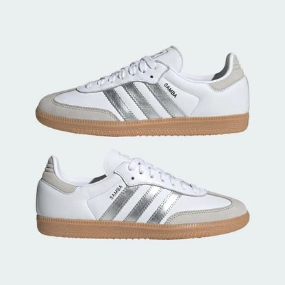 Adidas Samba OG White Silver Metallic Grey (Women's)