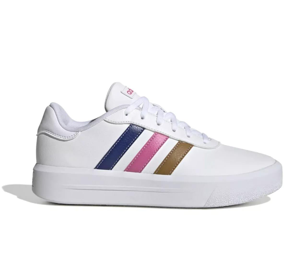 Adidas Neo Court Platform Shoes 'White Blue Pink' (Women's) HP9429