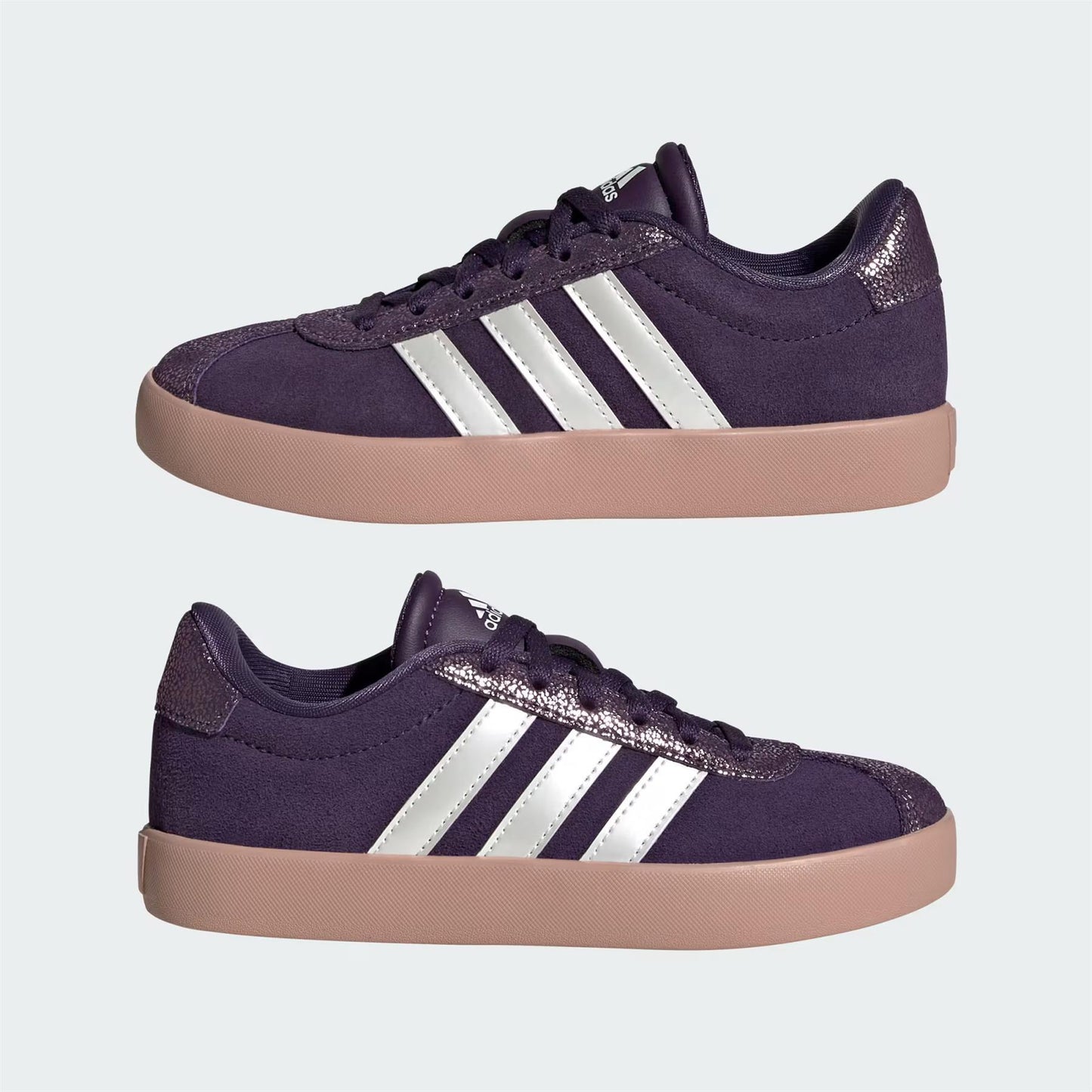 Adidas VL Court 3.0 Aurora Plum Zero Metalic Pink Gum (GS) JS3485