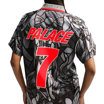 Palace x Nike England Dri-FIT Football Jersey 
Pewter Grey/Bright Crimson