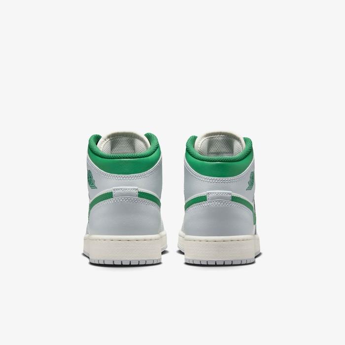 Jordan 1 Mid White Pure Platinum Pine Green (GS)