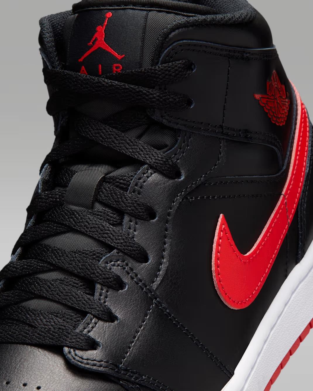 Air Jordan 1 Mid Black University Red