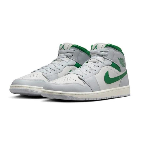 Jordan 1 Mid White Pure Platinum Pine Green