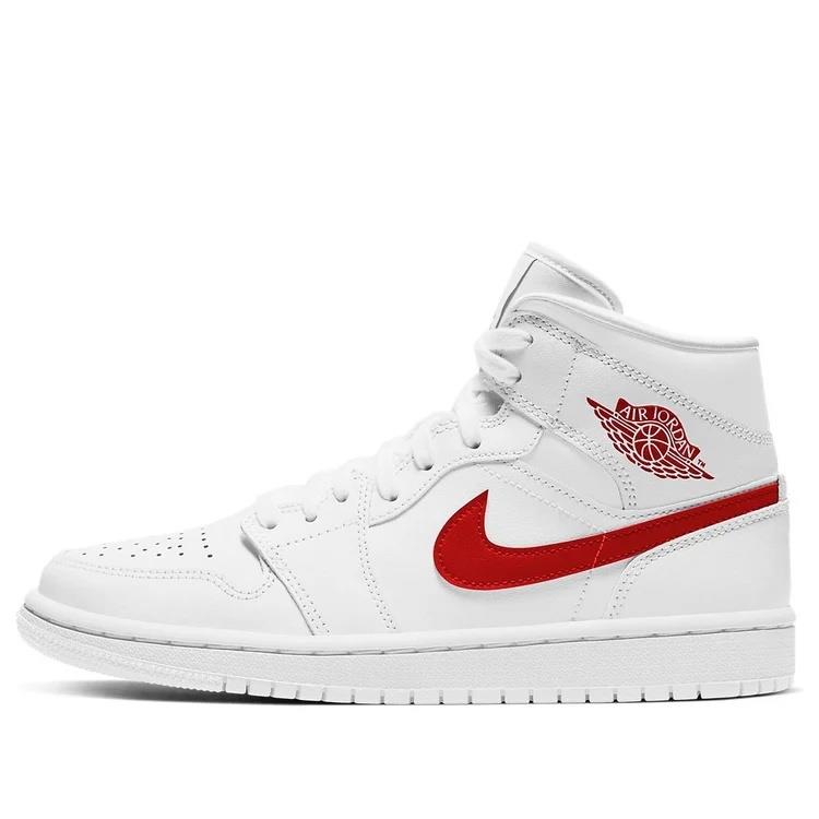 Jordan 1 Mid 
White University Red (Women's)