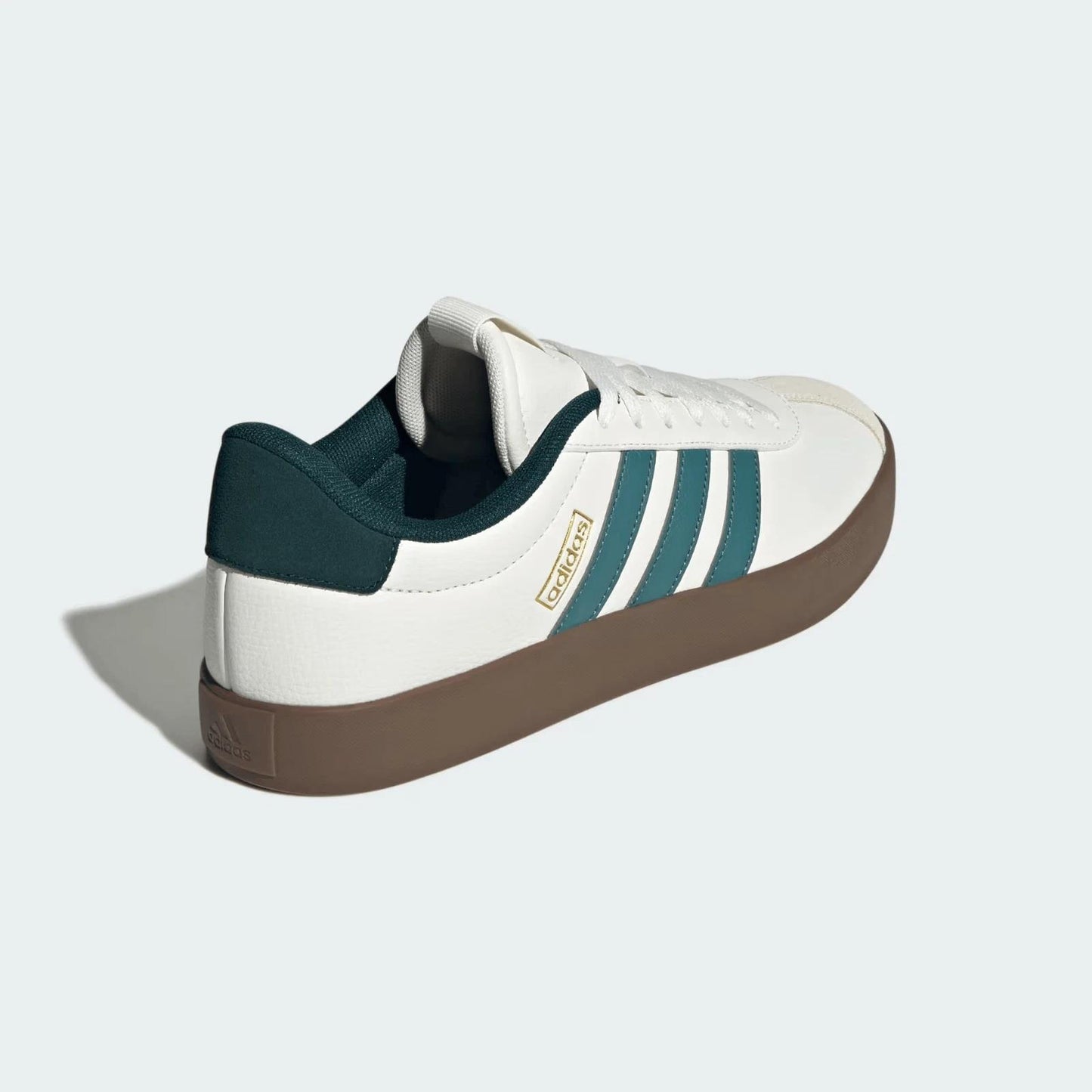 adidas VL Court 3.0 Core White Preloved Teal Aurora Ivy Men's JR8635 size 11.5
