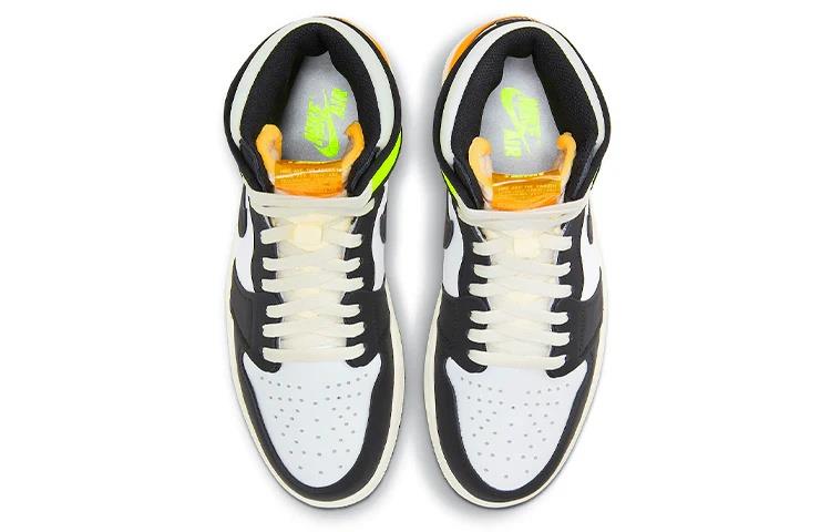 Jordan 1 Retro High White Black Volt University Gold