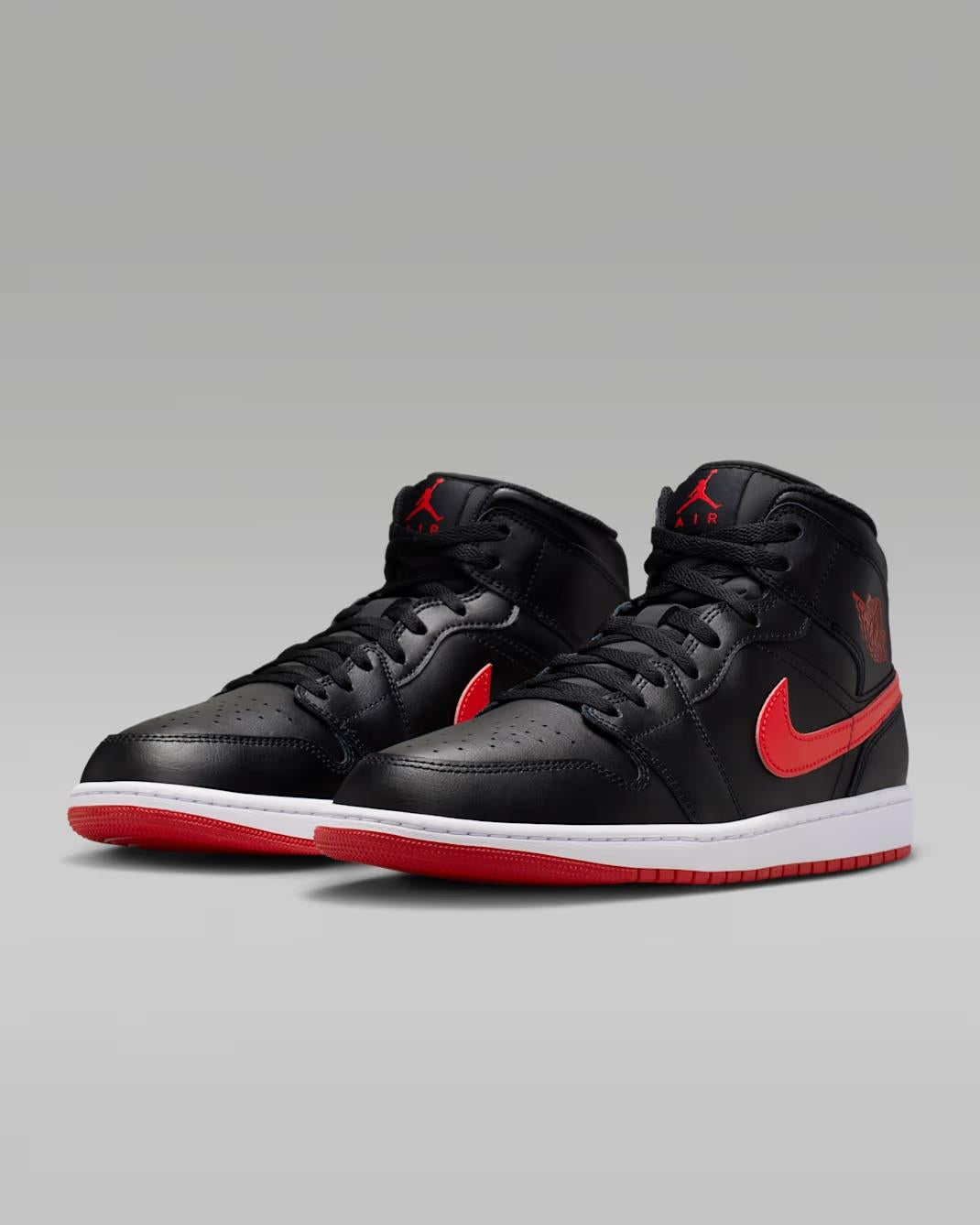 Air Jordan 1 Mid Black University Red