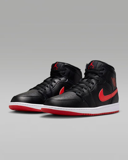 Air Jordan 1 Mid Black University Red