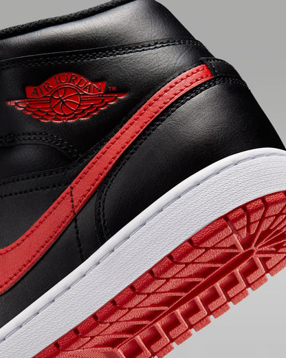 Air Jordan 1 Mid Black University Red