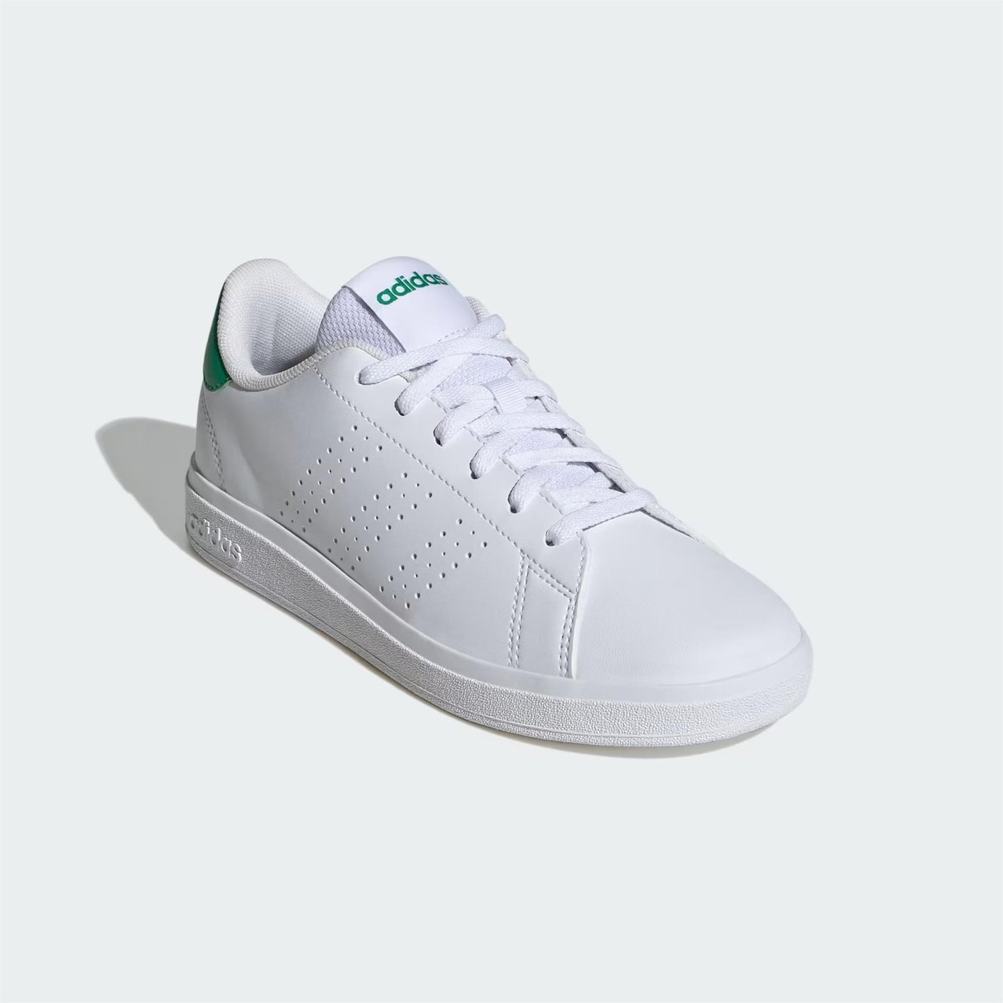 Adidas Advantage Base 2.0 Cloud White Green (GS) size 7Y