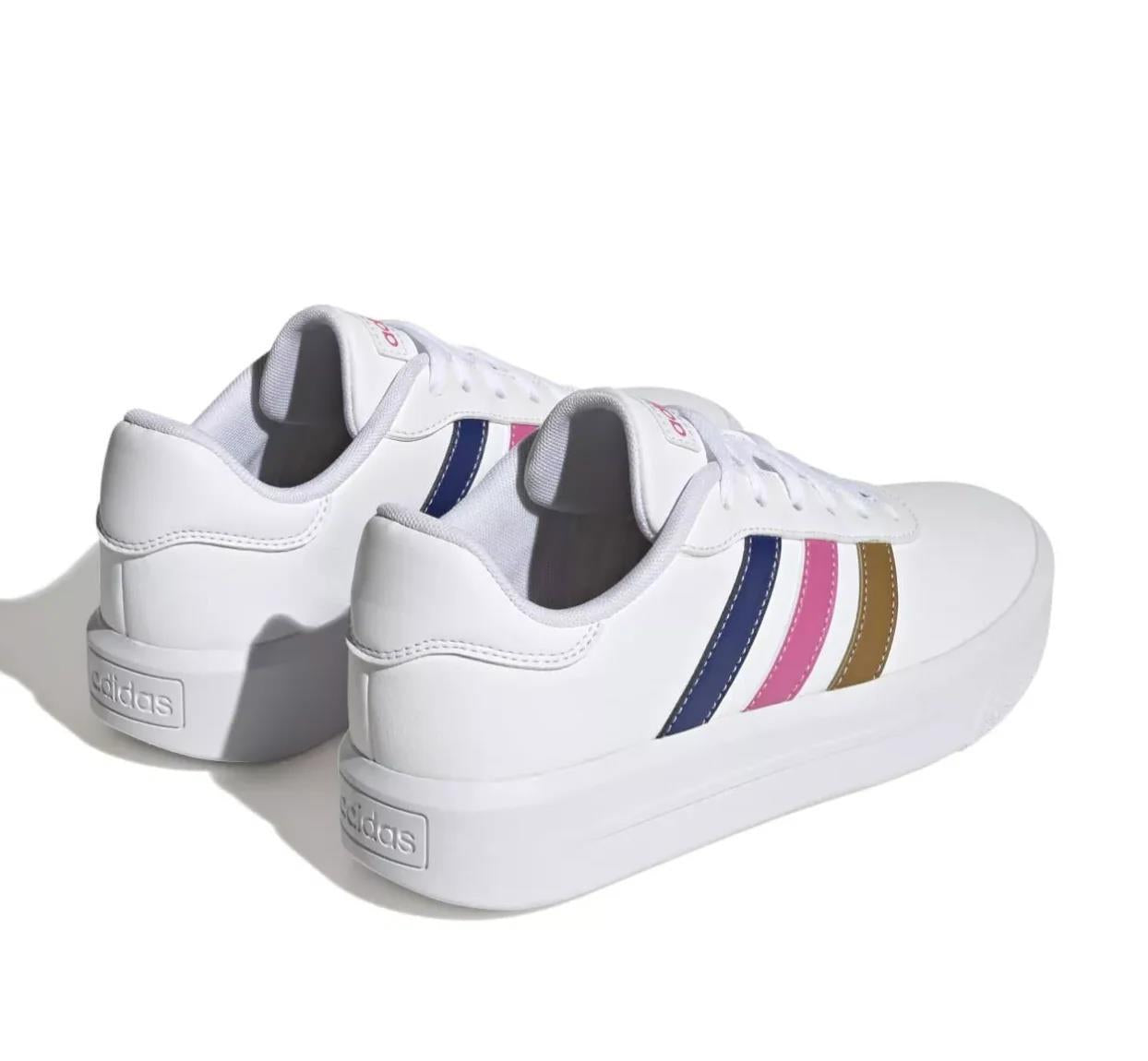 Adidas Neo Court Platform Shoes 'White Blue Pink' (Women's) HP9429
