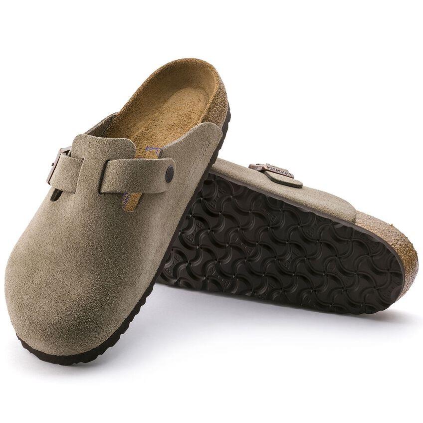 Birkenstock Boston Soft Footbed Suede Taupe