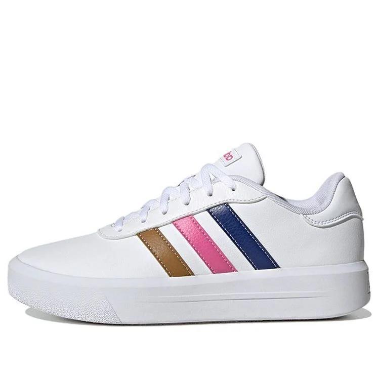 Adidas Neo Court Platform Shoes 'White Blue Pink' (Women's) HP9429