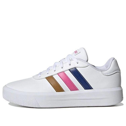 Adidas Neo Court Platform Shoes 'White Blue Pink' (Women's) HP9429