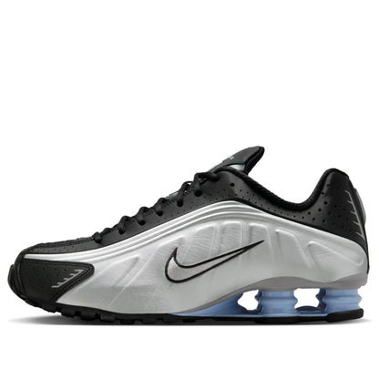 Nike Shox R4 
Metallic Silver Black Psychic Blue