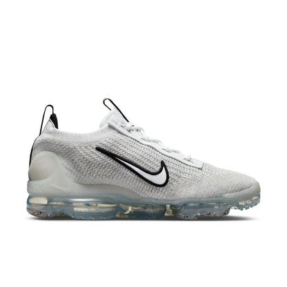 Nike Air VaporMax 2021 FK White Black Metallic Silver size 7